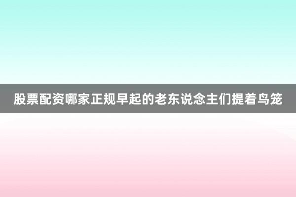 股票配资哪家正规早起的老东说念主们提着鸟笼