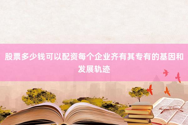 股票多少钱可以配资每个企业齐有其专有的基因和发展轨迹