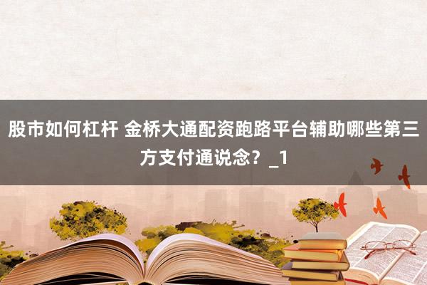 股市如何杠杆 金桥大通配资跑路平台辅助哪些第三方支付通说念？_1